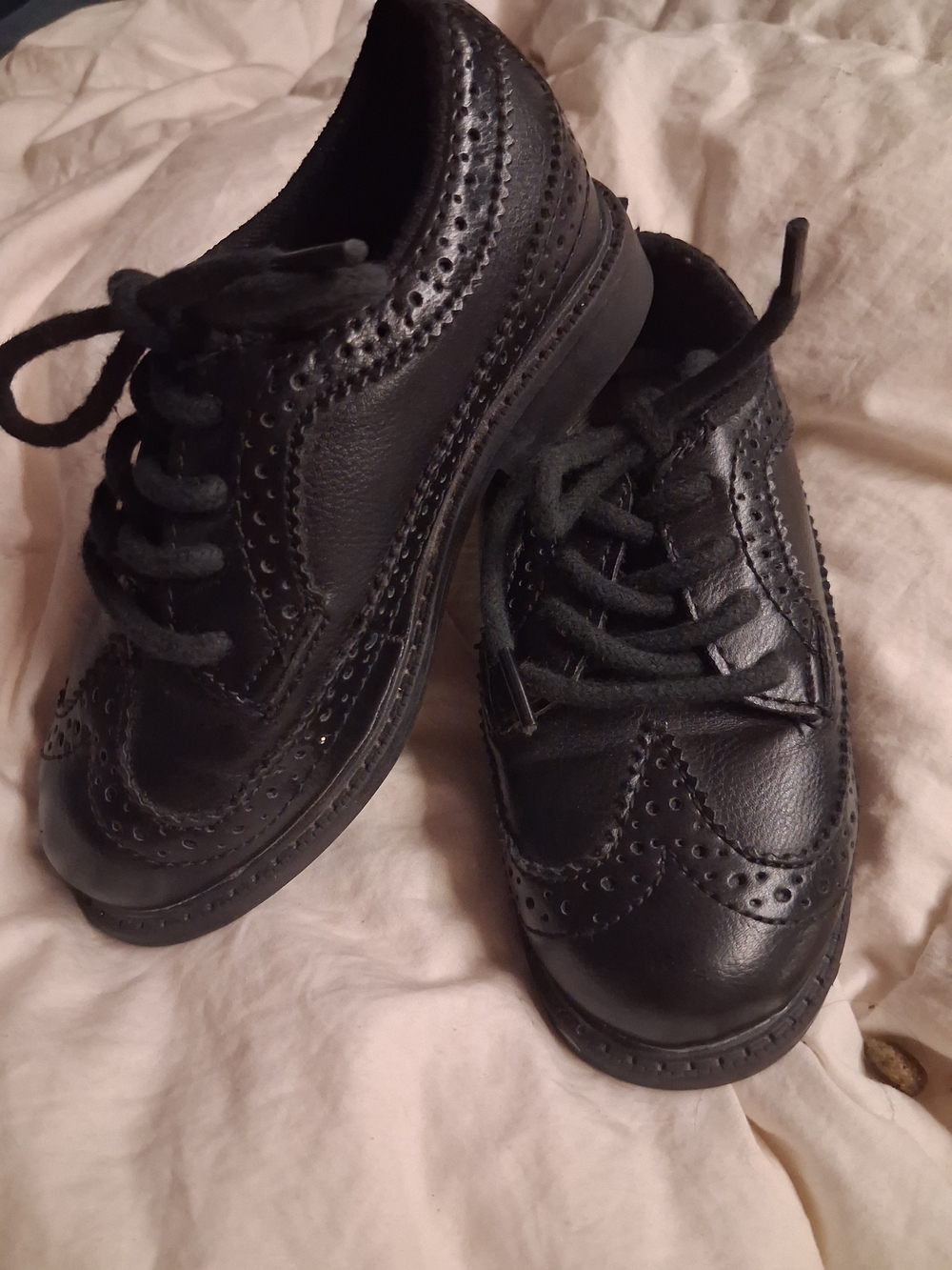 Carter's Black Brogue Lace-Up Kids Dress Shoes